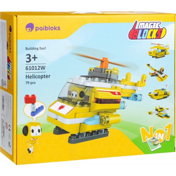 Пластиковий конструктор Pai Bloks BLK Helicopter 79 эл. (61012W)