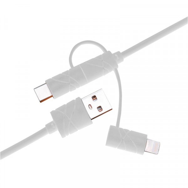 Кабель XOKO SC-310 White 3 в 1 - Lightning Micro USB Type-C 1.20m (SC-310-WH)