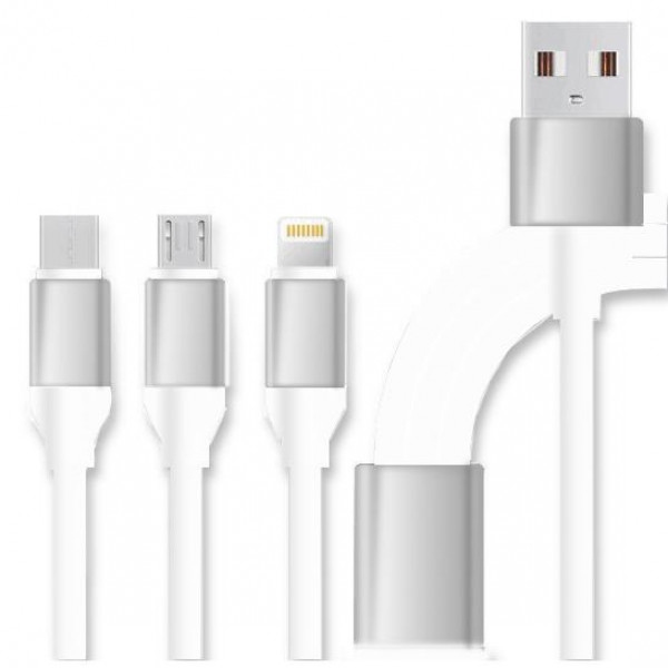 Кабель XOKO 3 в 1-Lightning Micro USB Type-C (SC-320-WH)