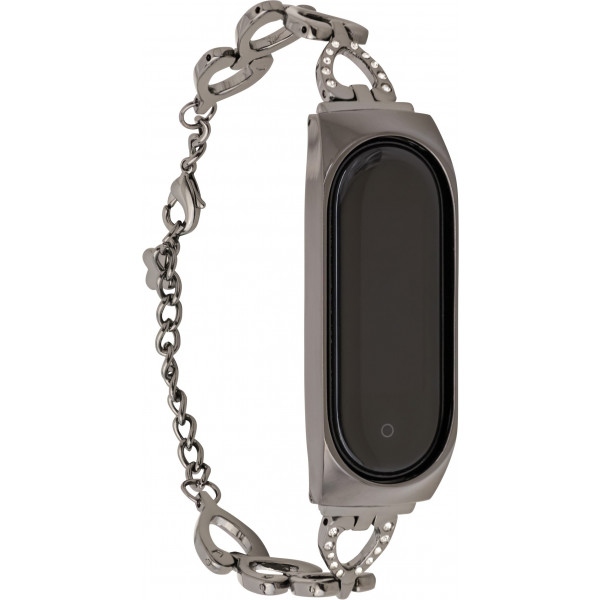 Ремінець для фітнес-браслету XOKO Metal Premium Band for Xiaomi Mi Band 5/6 Heart Black (XK-MTL5-HRT-BK)
