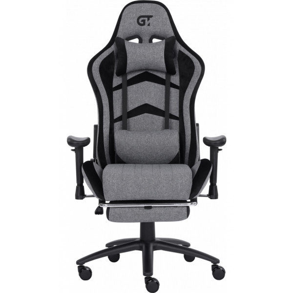 Крісло для геймерів GT Racer X-2534-F Fabric Gray/Black Suede