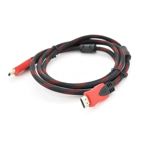 Кабель HDMI Merlion HDMI to HDMI 5.0m v1.4 OD-7.4mm Black/RED Merlion (YT-HDMI(M)/(M)NY/RD-5.0m)