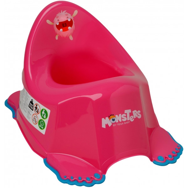 Горщик дитячий Tega Baby Монстрики з протиковзною гумою, Рожевий (MN-001-127)