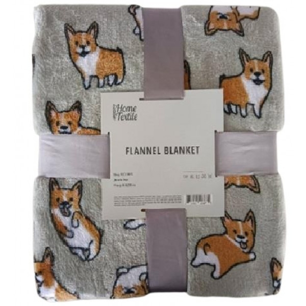 Плед полуторний Ardesto Flannel 160х200 см коргі (ART0109PB)