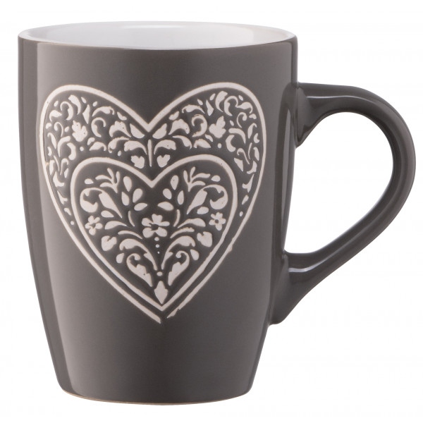 Чашка Ardesto Heart 330 мл Dark Grey (AR3467DGR)