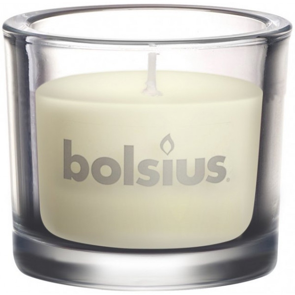 Свічка скло Bolsius 80/92 Кремова