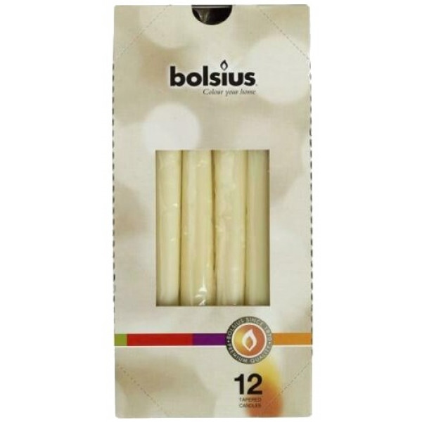 Свічка конусна Bolsius Кремова 245/24, 12шт