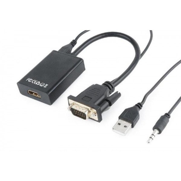 Cablexpert VGA - HDMI 0.15m Black (A-VGA-HDMI-01)
