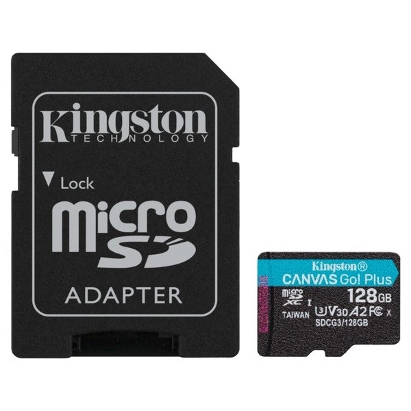 Карта пам'яті Kingston microSDXC 128Gb Canvas Go+ U3 V30 (SDCG3/128Gb)+ad