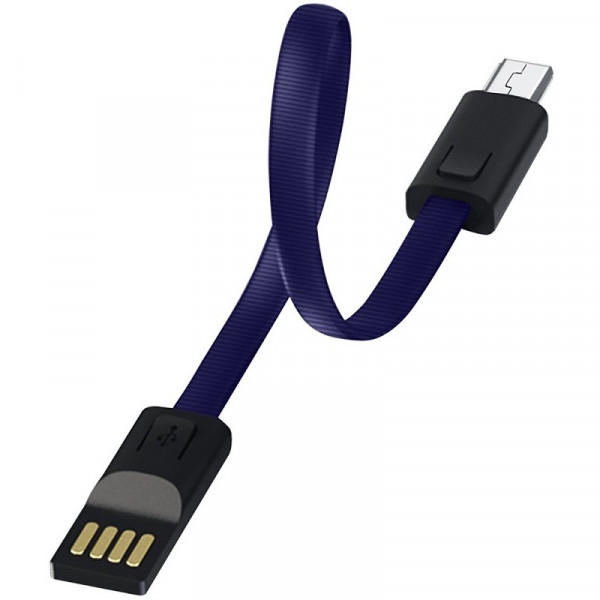 Кабель Colorway 2.4А 0.22 м Blue (CW-CBUM022-BL)