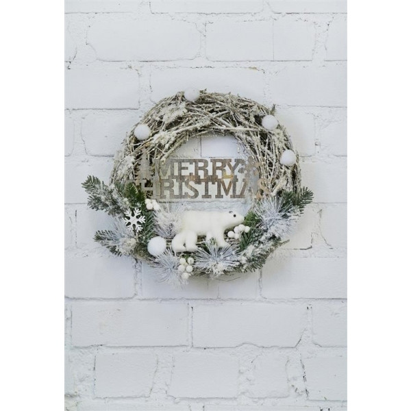 Вінок декоративний ротанг Colorway Merry Christmas 41 см White (CW-MCW-41W)