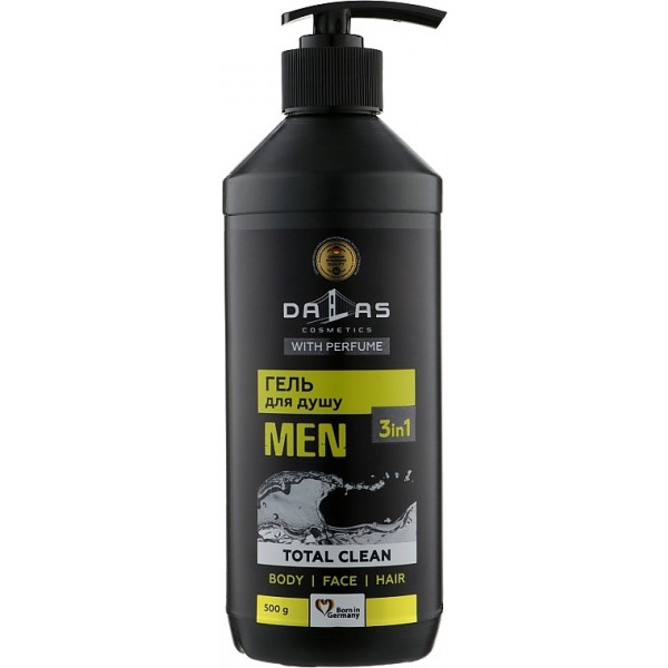 Шампунь чоловічий DALAS гель для душу 3в1 Total clean 500мл