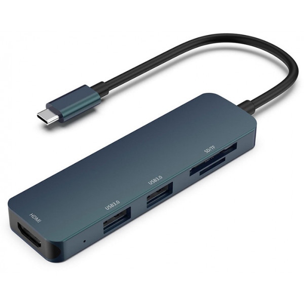 Хаб USB HP USB3.0 Type-C USB/HDMI/SD/TF (DHC-CT203) Black