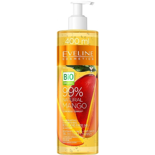 Гель для тіла EVELINE Cosmetics 99% Natural Mango живильний відновлюючий 400 мл (5903416020226)