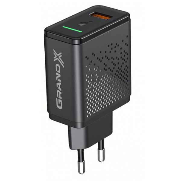 Мережевий зарядний пристрій Grand-X CH-650 Quick Charge 3.0 1хUSB Black
