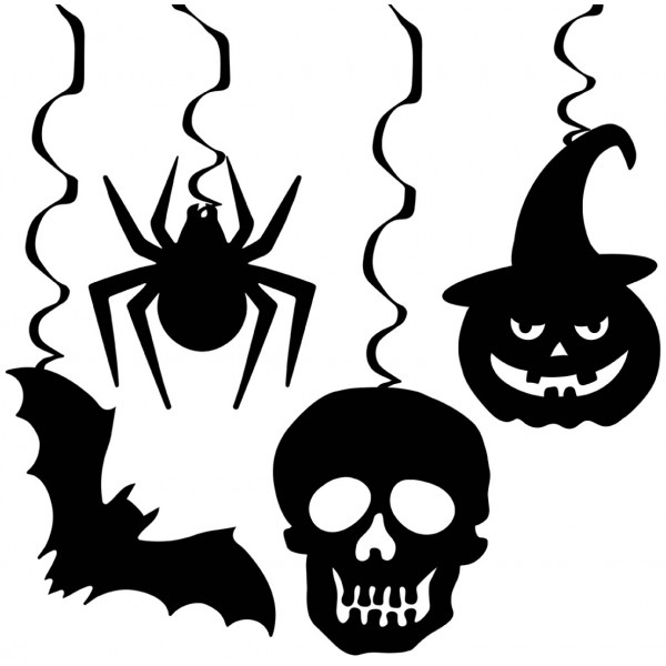 Декор Halloween YES! Fun Підвіска-спіраль пап. "Жахливий день", 80 см, 4 шт
