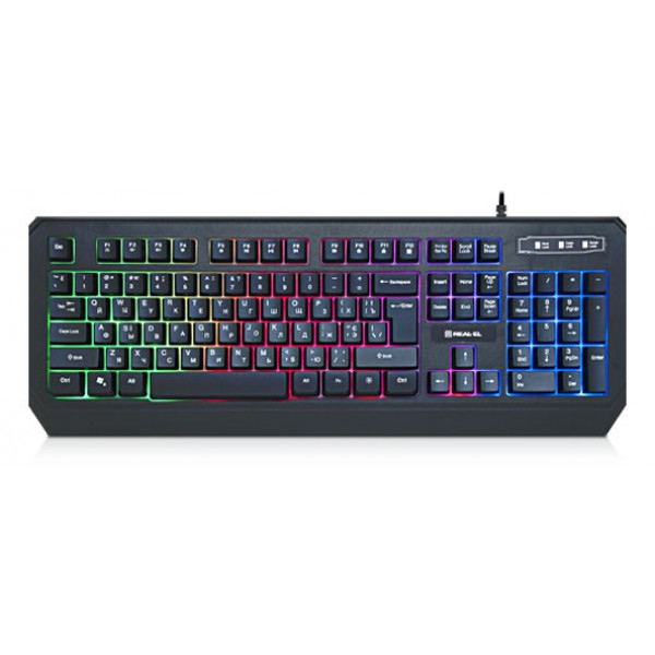Клавіатура дротова ігрова REAL-EL Comfort 7001 Black USB