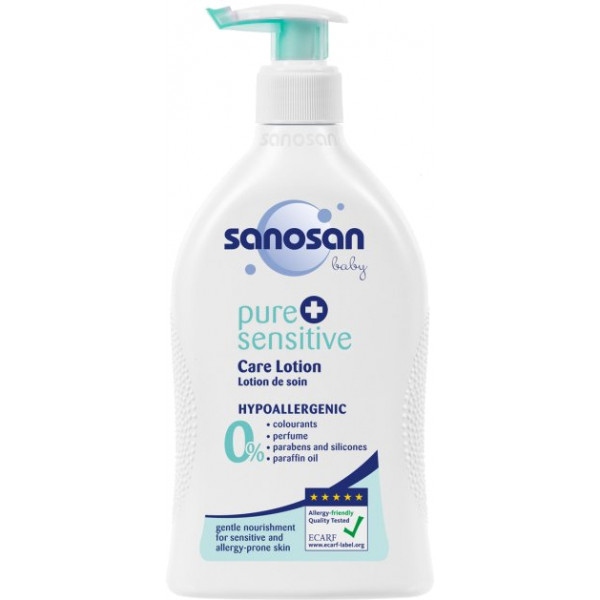 Молочко і лосьйони для тіла дитячі Sanosan Pure Sensitive Care Lotion для чутливої ​​шкіри 400 мл (4003583206995)