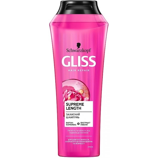 Шампунь жіночий Schwarzkopf Prof. Gliss Kur Supreme Length для довгого волосся 400 мл (4045787436501)