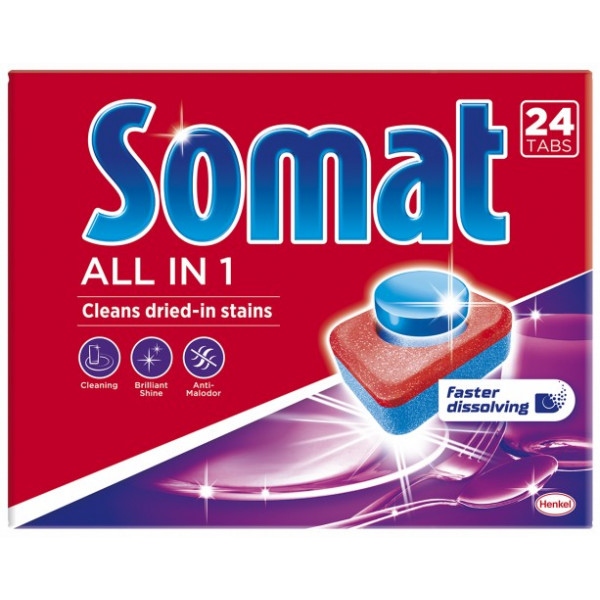 Таблетка для посудомийної машини Somat All in one 24 шт. (9000101347814)