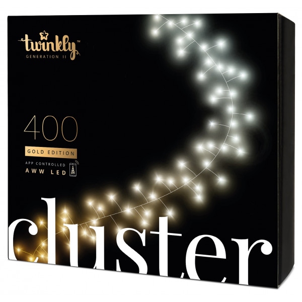 Гірлянда лінійна Twinkly Smart LED Cluster AWW, 400, BT + WiFi, Gen II, IP44, чорний (TWC400GOP-BEU)