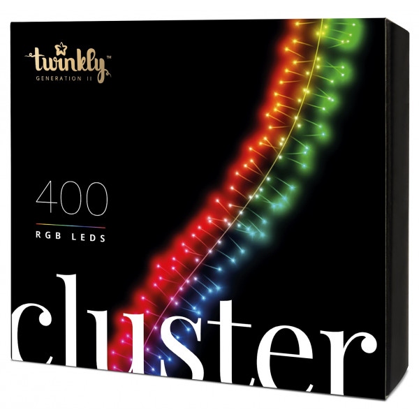 Гірлянда лінійна Twinkly Smart LED Cluster RGB, 400, BT + WiFi, Gen II, IP44, чорний (TWC400STP-BEU)