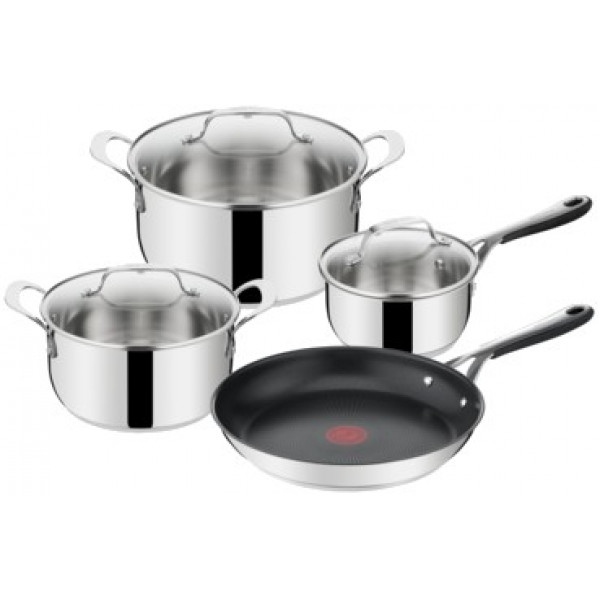 Набір посуду Tefal E314SA74 Jamie Oliver Kitchen Essential  10 пр (ківш 1,5 л,  кастр 1,5 л/ 3,0 л/ 5,3 л, сковороди 24 см/ 28 см )