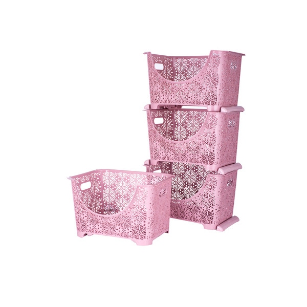 Набір корзин для зберігання VIOLET HOUSE 0409 Ажур Powder 4 шт. 36x27x88 см