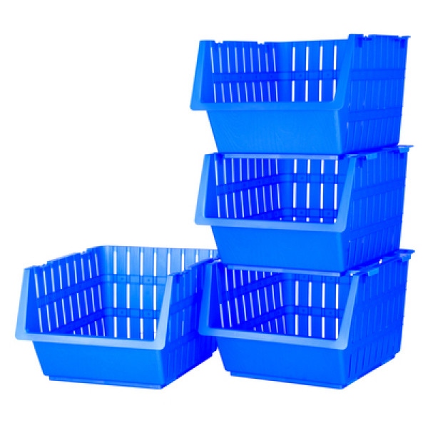 Набір корзин для зберігання VIOLET HOUSE 1021 Бамбук Blue 4 шт. 31x38x85 см