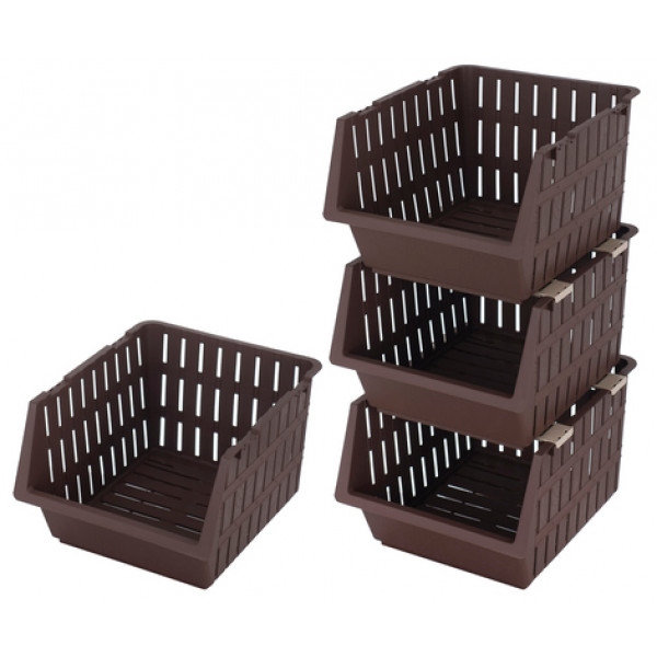 Набір корзин для зберігання VIOLET HOUSE 1021 Бамбук Coffee 4 шт. 31x38x85 см