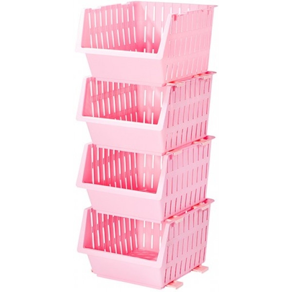 Набір корзин для зберігання VIOLET HOUSE 1021 Бамбук Pink 4 шт. 31x38x85 см