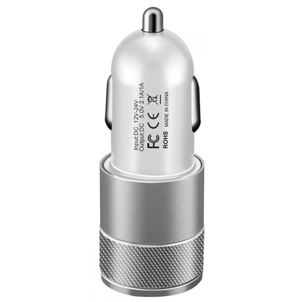 Автомобільний зарядний пристрій XOKO 2 USB 2.1A CC-200  Black/White (CC-200-BKWH)
