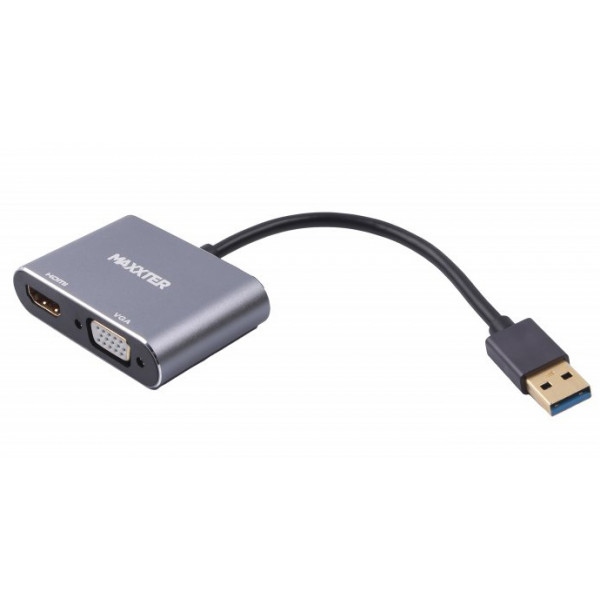 Перехідник Maxxter USB на HDMI/VGA (V-AM-HDMI-VGA)