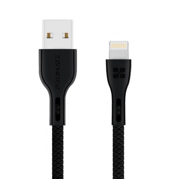 Кабель синхронізації даних Promate Lightning-USB Powerbeam-i Black