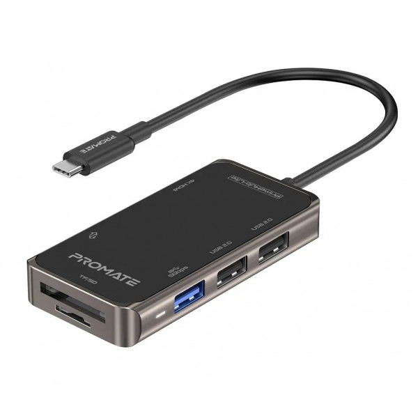 Хаб USB Promate Primehub-lite Grey