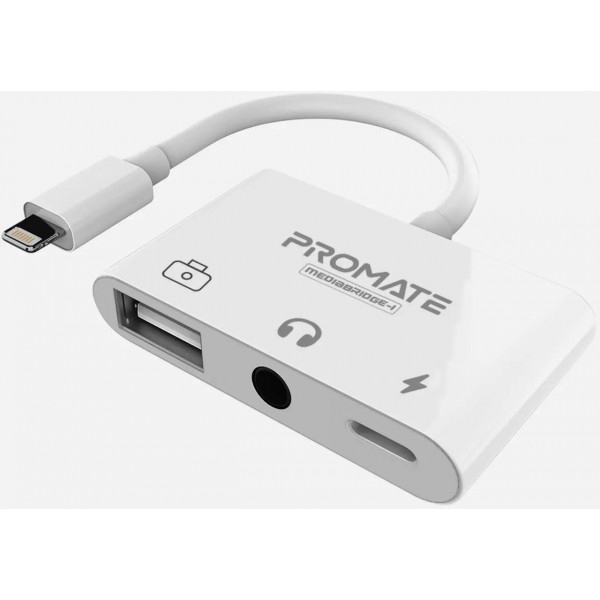 Хаб USB Promate Мediabridge-i White