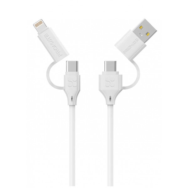 Кабель синхронізації даних Promate Quadcord-pd60 White