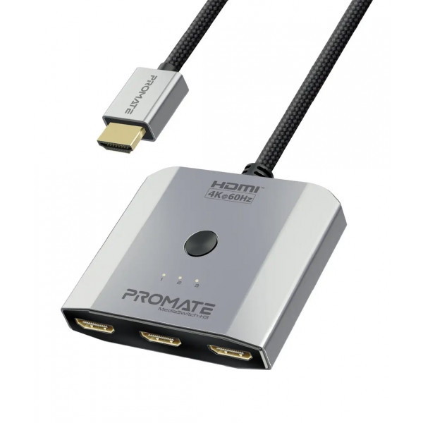 Перехідник HDMI Promate Mediaswitch-h3 Silver