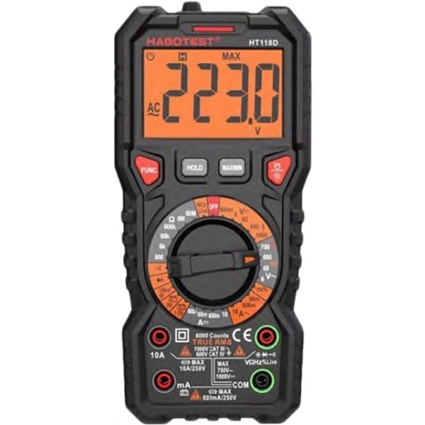 Вимірювальний пристрій Habotest DC1000V/10A, AC750V/10A (HT118D)