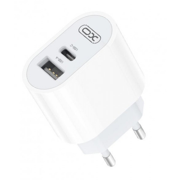 Мережевий зарядний пристрій XO 2in1 USB i+Type C (XO-L97-WH)