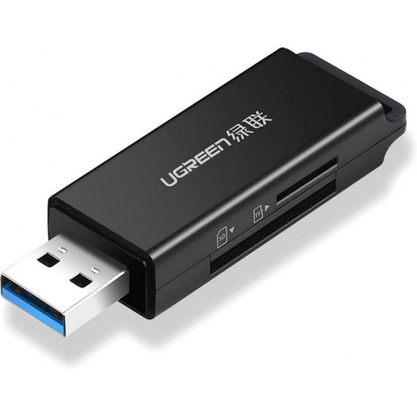 Кардрідер UGREEN CM104 USB 3.0 to TF + SD Dual Card Reader Black (40752)