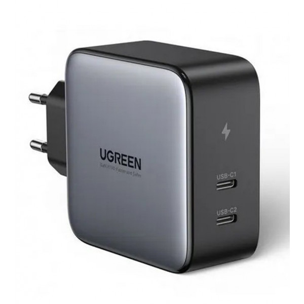 Мережевий зарядний пристрій UGREEN CD254 2xUSB-C 100W GaN Tech Fast Charger Black (50327)