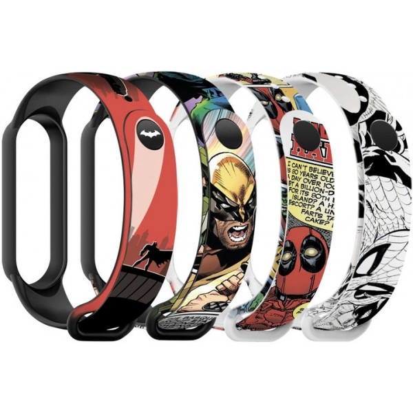 Ремінець для фітнес-браслету Armorstandart for Xiaomi Mi Band 7/6/5 Superhero 4шт (ARM59728)