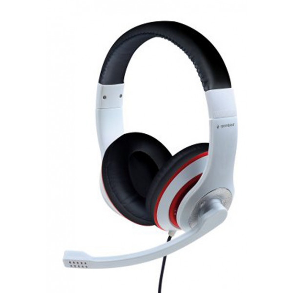 Гарнітура дротова Gembird MHS-03-WTRDBK  White/Red/Black