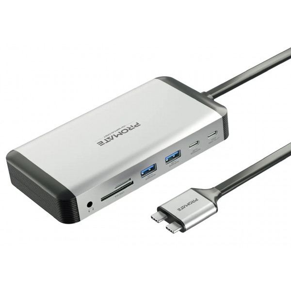 Хаб USB Promate 13-в-1 для MacBook Versahub-mst Grey