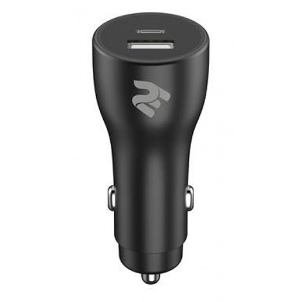 Автомобільний зарядний пристрій 2E Dual USB Car Charger 38W, PD, QC Black (2E-ACR18PDQC-B)