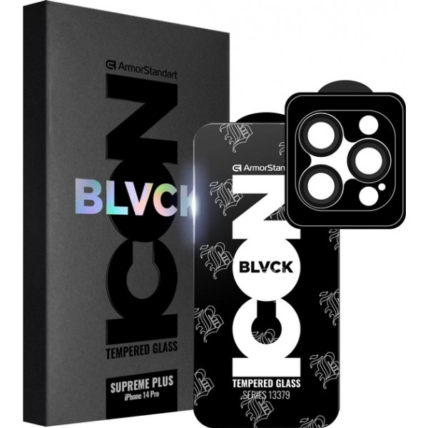 Захисне скло для смартфону Armorstandart Supreme Plus Black Icon for Apple iPhone 14 Pro (ARM68063)