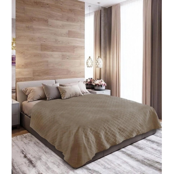 Покривало двоспальне ТЕП Velour 180Х240 см Коричневий/Ромб прямий (4-00516_21459)