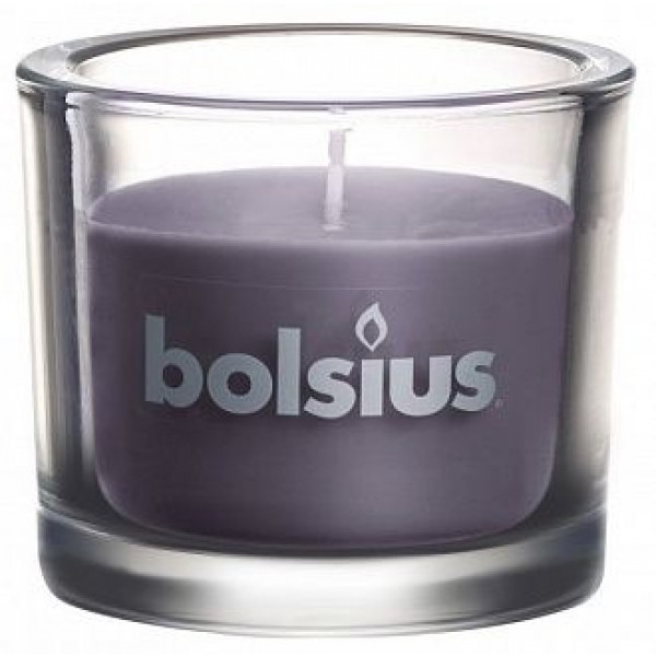 Свічка скло Bolsius 80/92 Темно-сіра