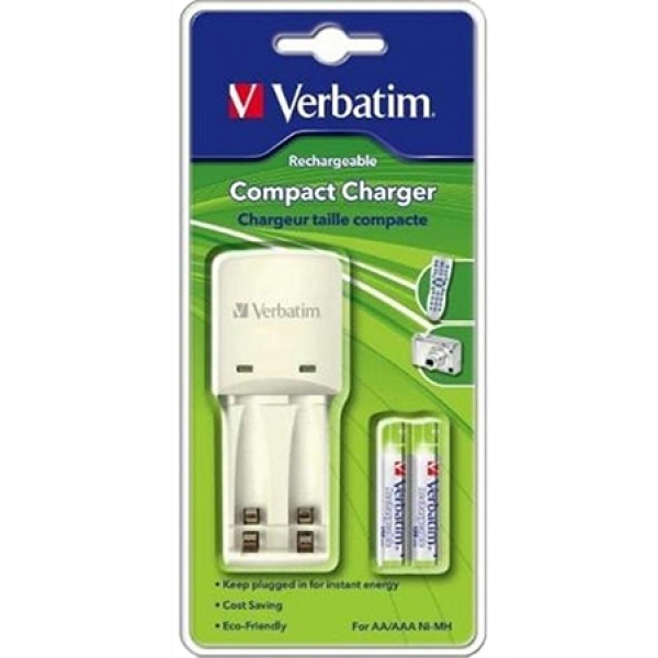 З/пристрій для акумуляторів AA/AAA Verbatim Compact Charger + 2xAAA 1000mAh (49944)